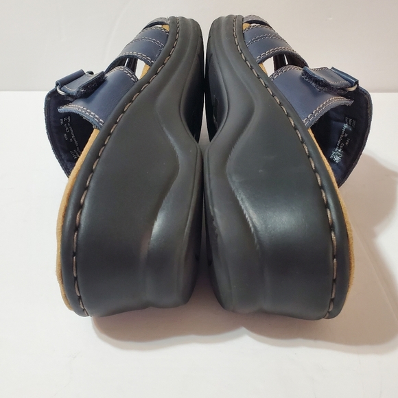 Clarks Bendables Navy Blue Velcro Slip-on Comfort Sandals 10W - Picture 7 of 11